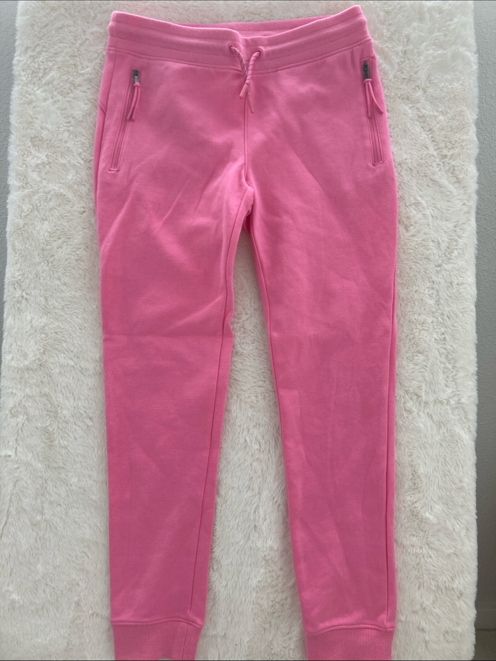 SALE! Old Navy Girls Pink Drawstring Jogger Sweatpants w/ Zip Pockets L 10-12